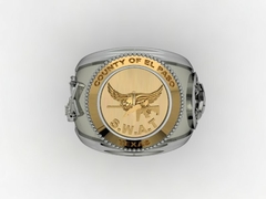 Anel s.w.a.t Country of El Paso Texas em prata de lei com ouro 18 k - comprar online