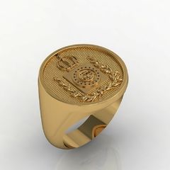 Anel brasao do imperio brasileiro em ouro 18k - Ginglass Joias3D – Modelagem3D - Prototipagem