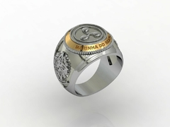 anel caldeira da marinha do brasil em prata de lei com ouro 18k na internet