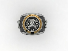 Anel da policia militar de minas gerais em prata de lei com ouro 18k - Ginglass Joias3D – Modelagem3D - Prototipagem