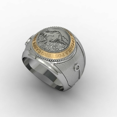 Anel do montanhista em prata de lei com ouro 18k - Ginglass Joias3D – Modelagem3D - Prototipagem