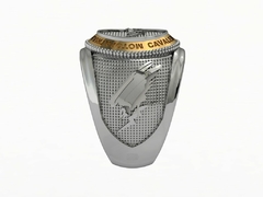 Anel cavaleiros de aço "TURUNAS" RN em prata de lei com ouro 18k - Ginglass Joias3D – Modelagem3D - Prototipagem