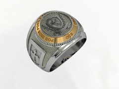 anel da ordem dos Capelães da bolivia em prata com ouro 18k - loja online