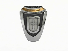 anel da ordem dos Capelães da bolivia em prata com ouro 18k - comprar online