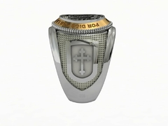 anel da ordem dos Capelães da bolivia em prata com ouro 18k