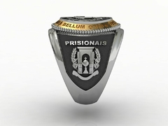 Anel de operações prisionais da polícia penal de são Paulo em prata com ouro 18k na internet