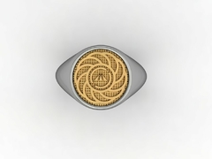 Anel prosperador radiestesia em prata de lei com ouro 18k - comprar online