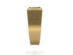 anel de formatura do comissario de bordo em ouro 18k - Ginglass Joias3D – Modelagem3D - Prototipagem