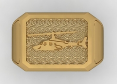 Anel do piloto de helicóptero em ouro (750) 18k