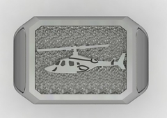 Anel do Piloto de helicóptero em prata de lei (950)