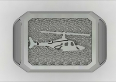 Anel do Piloto de helicóptero em prata de lei (950) - Ginglass Joias3D – Modelagem3D - Prototipagem