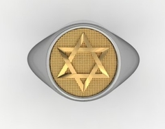 Anel Selo do Rei Salomão em Prata de lei com Ouro 18k - comprar online