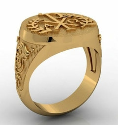 Anel in hoc signo vinces em ouro 18k na internet