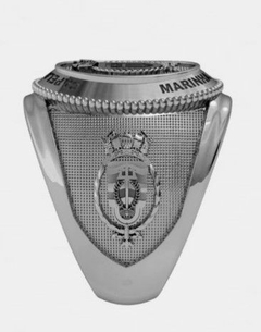Anel do capelão naval em prata de lei - Ginglass Joias3D – Modelagem3D - Prototipagem
