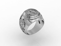 anel caldeira da marinha do brasil em prata de lei - Ginglass Joias3D – Modelagem3D - Prototipagem