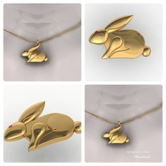 Pingente coelho em ouro 18k