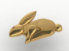 Pingente coelho em ouro 18k - Ginglass Joias3D – Modelagem3D - Prototipagem