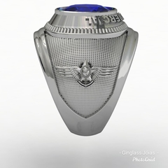Anel do piloto comercial em prata de lei - Ginglass Joias3D – Modelagem3D - Prototipagem