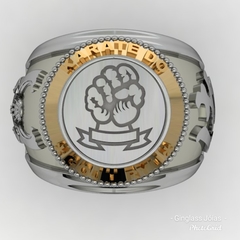 Anel de karatê goju ryu em prata de lei com ouro 18k - comprar online