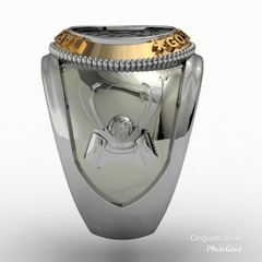 Anel de karatê goju ryu em prata de lei com ouro 18k - Ginglass Joias3D – Modelagem3D - Prototipagem