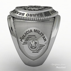 Anel da academia de polícia militar do barro branco em prata de lei - Ginglass Joias3D – Modelagem3D - Prototipagem