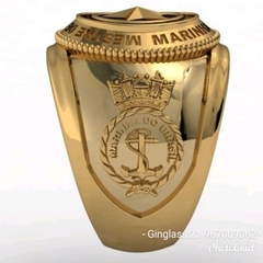 Anel mestre de cabotagem em ouro amarelo 18k - Ginglass Joias3D – Modelagem3D - Prototipagem