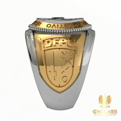 Anel do instrutor de tiro defensivo - desportivo em ouro 18k com prata de lei - Ginglass Joias3D – Modelagem3D - Prototipagem