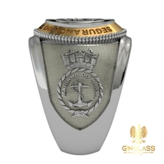 Anel do segurança do trafego aquaviario em prata de lei com ouro 18k - Ginglass Joias3D – Modelagem3D - Prototipagem
