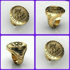 Anel Adsumus em Ouro Amarelo 18k