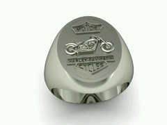 Imagem do Anel Harley Davidson em Ouro Branco