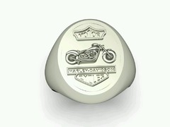 Anel Harley Davidson em Ouro Branco - comprar online