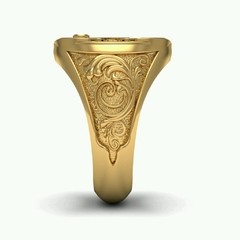 Anel Maçonaria Clássico em Ouro 18k - Ginglass Joias3D – Modelagem3D - Prototipagem