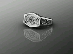 Anel Pentagrama em Prata - Ginglass Joias3D – Modelagem3D - Prototipagem