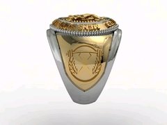 Anel Educação Física em Ouro com Prata - Ginglass Joias3D – Modelagem3D - Prototipagem