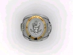 Anel comanf Personalizado em Prata com Ouro - comprar online