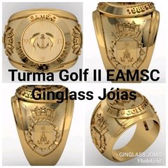 Anel da Turma Golf II EAMSC em Ouro 18k