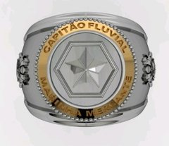 Capitão Fluvialem Prata com entorno em Ouro 18k - comprar online