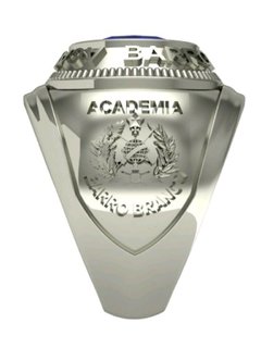 Anel da Academia de Polícia Militar do Barro Branco em prata de lei na internet