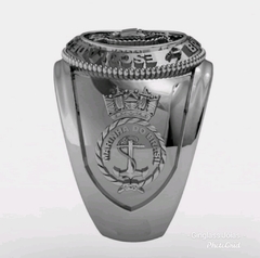 Anel da escola guerra naval em prata de lei (950) - Ginglass Joias3D – Modelagem3D - Prototipagem
