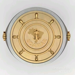 Anel sociedade amigos da marinha em ouro (750) com prata de lei (950) - comprar online