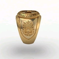 Anel infantaria aman turma 1993 em Ouro 750(18k) - Ginglass Joias3D – Modelagem3D - Prototipagem