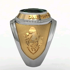 Anel do exército brasileiro conteporâneo em ouro 18k com prata de lei - Ginglass Joias3D – Modelagem3D - Prototipagem