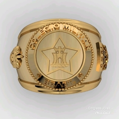 Anel da turma 1975 do cmrj em ouro 18k - comprar online