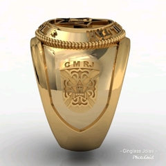 Anel da turma 1975 do cmrj em ouro 18k - Ginglass Joias3D – Modelagem3D - Prototipagem