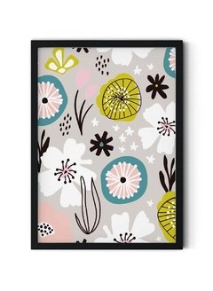 Flores fondo gris - comprar online