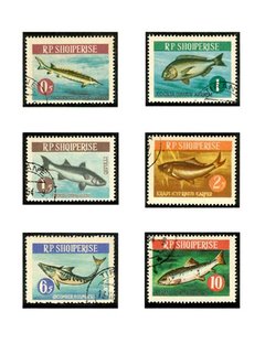 SELO FAUNA ALBANIA PEIXES 1964 6 VALORES - comprar online