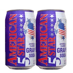 LATA REFRIGERANTE AMERICAN 5 STAR GRAPE SODA 355 ML ALUMÍNIO IMPORT USA