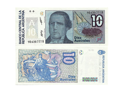 CÉDULA ARGENTINA ANO 1985 10 AUSTRALES - comprar online