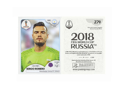 FIGURINHA COPA FIFA 2018 ARGENTINA SERGIO ROMERO Nº 274