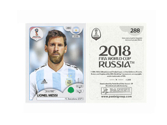FIGURINHA COPA FIFA 2018 ARGENTINA LIONEL MESSI Nº 288